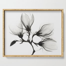 Magnolia Branch with Four Flowers Serving Tray