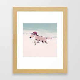 Swimming Pooch Framed Art Print