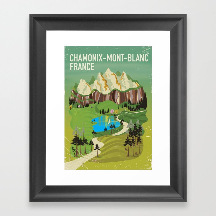 Chamonix-Mont-Blanc,France travel poster. Framed Art Print