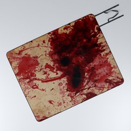 Scary Blood Splatter Painting Picnic Blanket