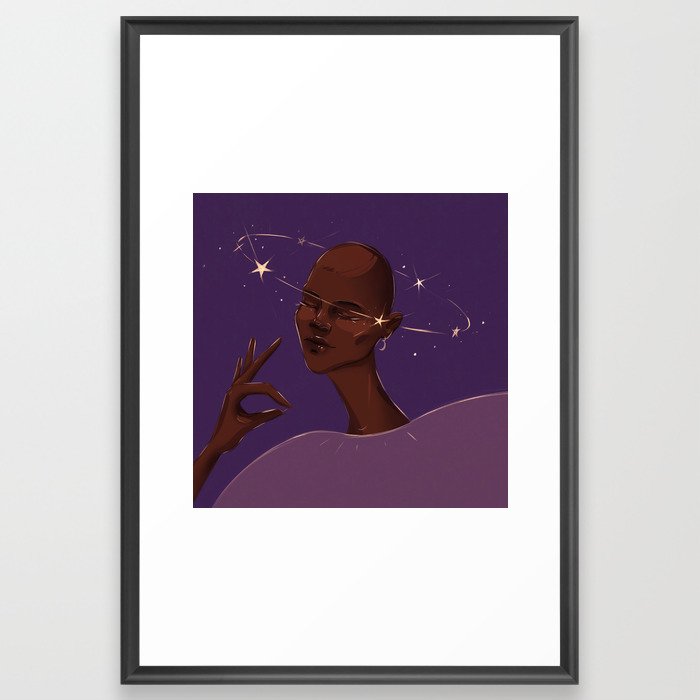Afro femini and astrology time Framed Art Print