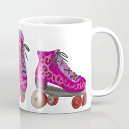 Pink Spotted Roller Skates Coffee Mug