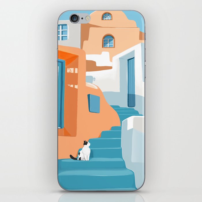 Holiday in Greece with the orange house iPhone Skin