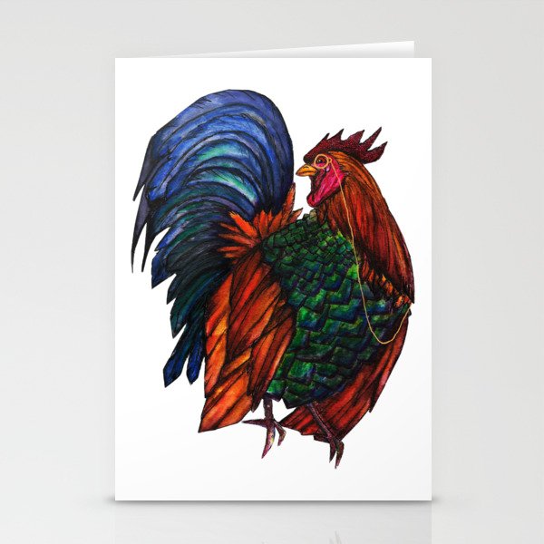Monocled Rooster Stationery Cards