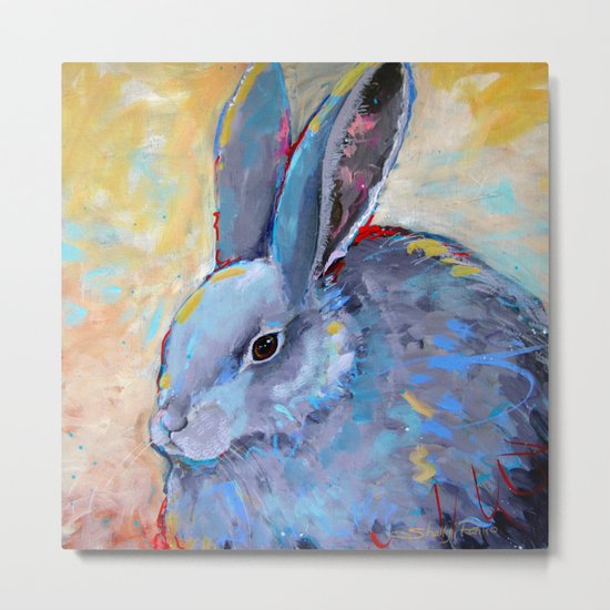 Be Still - Rabbit Bunny Fine Art Metal Print