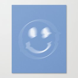 Glitch - Blue Canvas Print | Cerulean, Gradient, Wonky, Blue, Skyblue, Denimblue, Blur, Digital, Smile, Curated 
