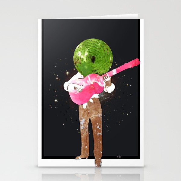 Guitar Man Collage Stationery Cards