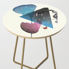 Blue Glitch Side Table