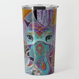 Abstract Elephant collage - mixed textures Travel Mug