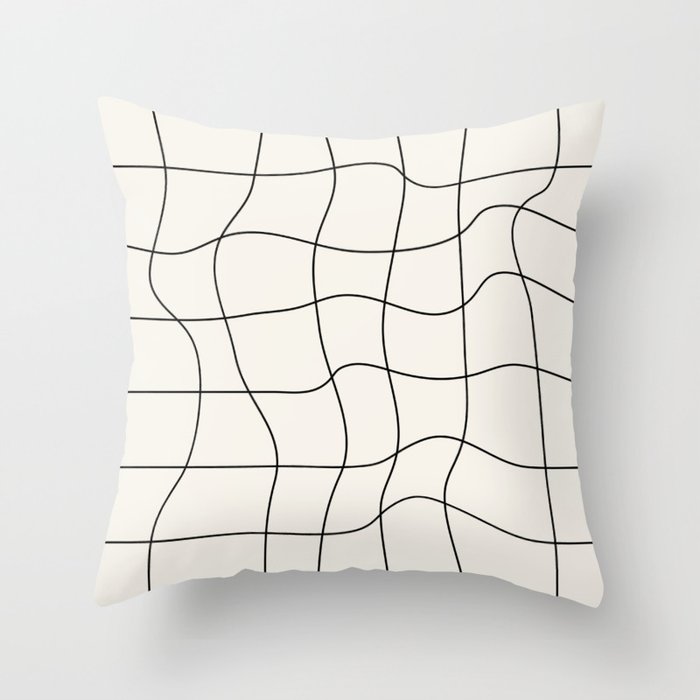 Warp Grid: Off-White Day Edition Throw Pillow