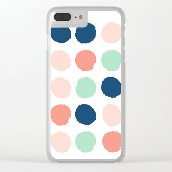 Painted dots pattern minimal basic nursery decor home trends colorful art Clear iPhone Case