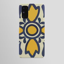 Yellow floral bold rustic talavera tile mexican interior design Android Case
