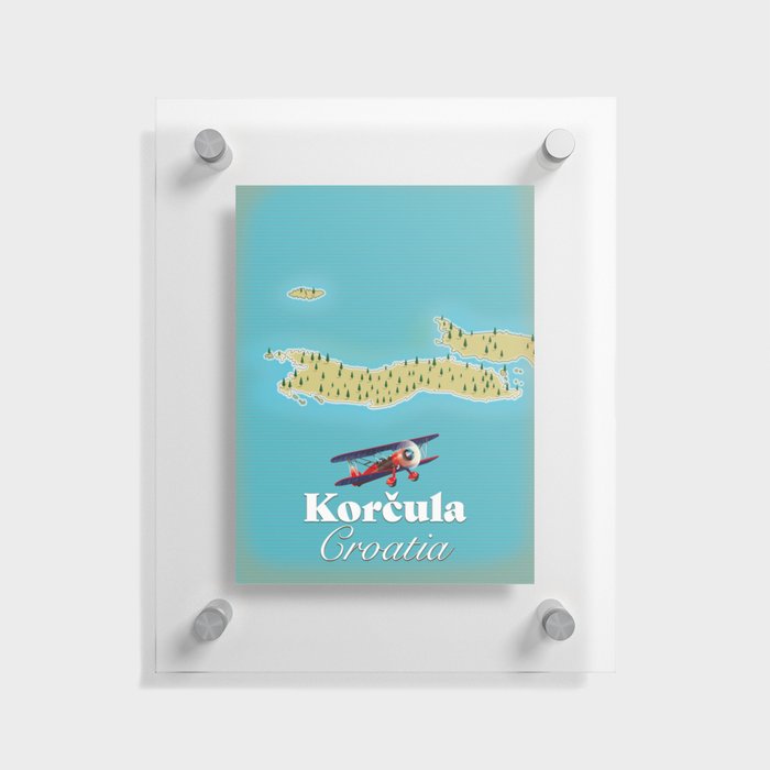 Korčula Croatia map Floating Acrylic Print