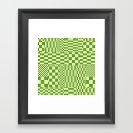 Glitchy Checkers // Pear Framed Art Print