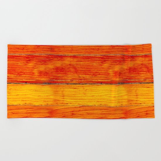 ORange wood Beach Towel