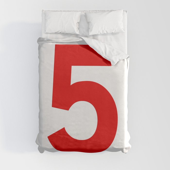 Number 5 (Red & White) Duvet Cover