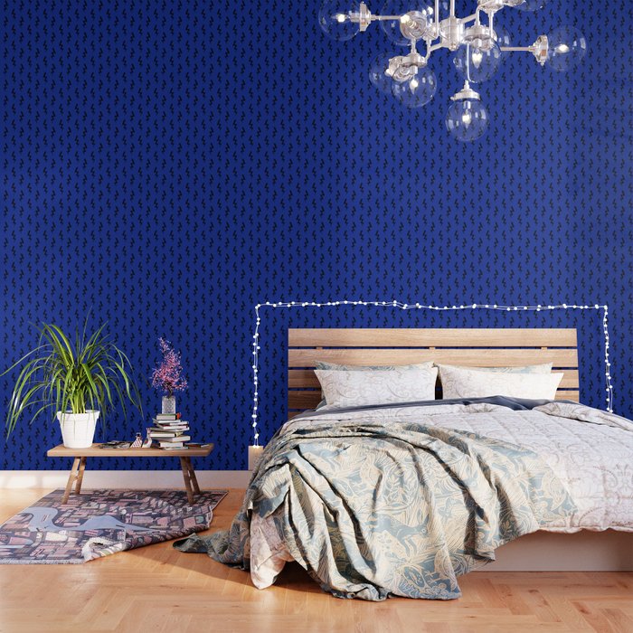 Lightning Bolt Fun Pattern Decor Blue And Black Boys Or Girls Room