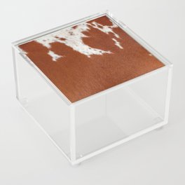 Cowhide, Cow Skin Print Pattern Modern Cowhide Faux Leather Acrylic Box