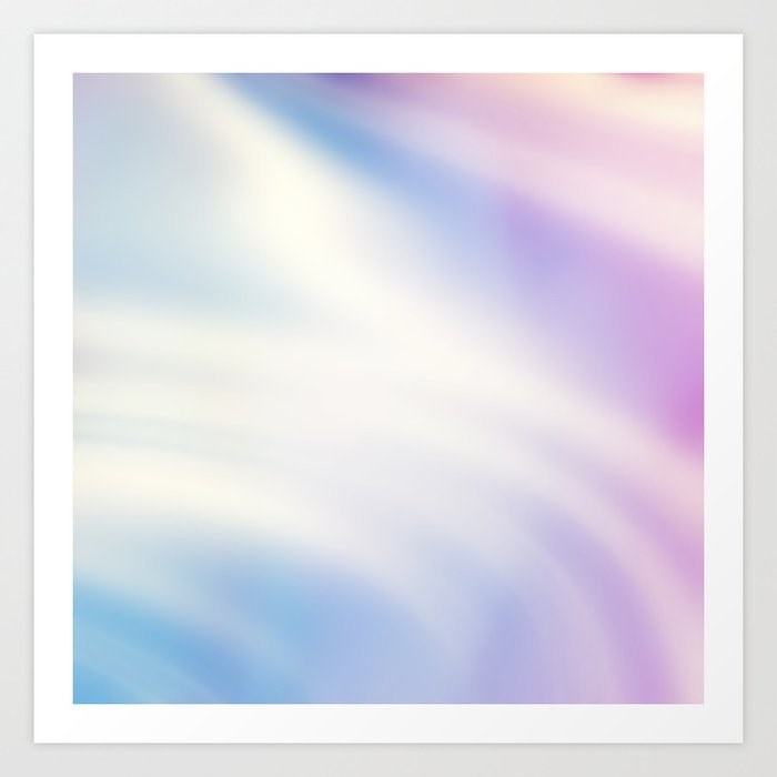 Holographic Blue Lilac Iridescent Minimal Background Art Print