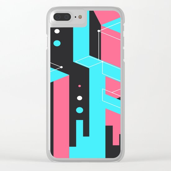 Flat Geometry Clear iPhone Case