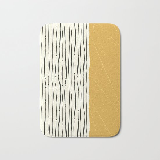 Gold Zebra Stripes Bath Mat