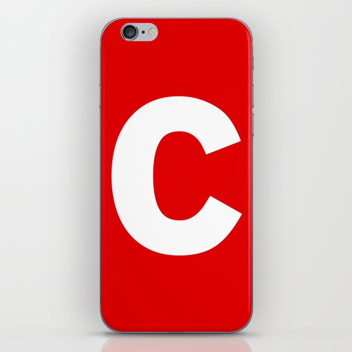 letter C (White & Red) iPhone Skin