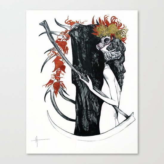 Death & their maiden Canvas Print