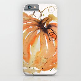 Abstract Watercolor Pumpkin iPhone Case