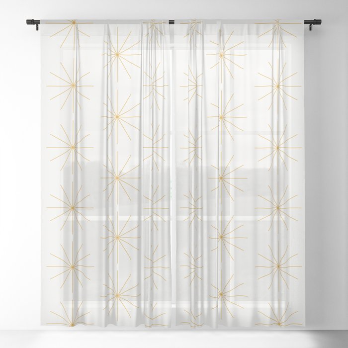 Minimalist Starburst Pattern XIX Sheer Curtain