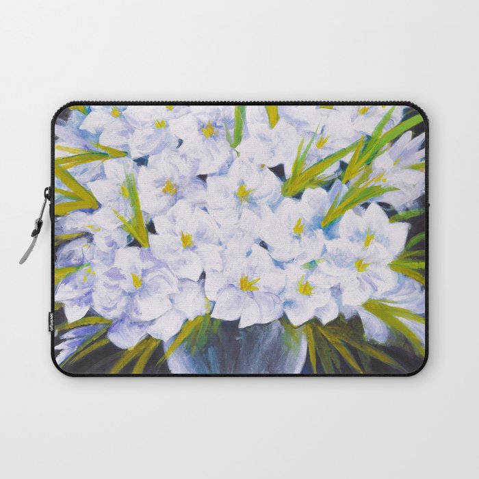 Crystal bowl of Gladiolas from the garden of Frida Kahlo still life portrait floral oil painting  Laptop Sleeve