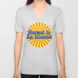 Normal Is An Illusion - Retro Optical Illusion V Neck T Shirt