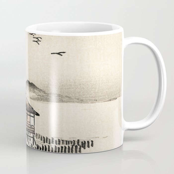 Cottage By The Sea Traditional Japanese Landscape Coffee Mug