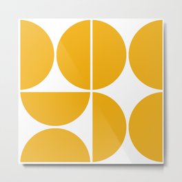 Mid Century Modern Yellow Square Metal Print | Sun, Pattern, Curated, Modern, Abstract, Vintage, Midcentury, Minimalist, Scandinavian, Digital 