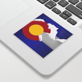 Colorado Winter Flag Sticker