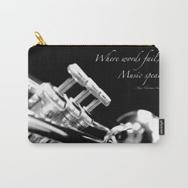 Music Speaks Carry-All Pouch | Motivational, Musicspeaks, Jazz, Contemporary, Stylish, Trumpetplayer, Trumpet, Trumpetist, Quote, Inspirational 