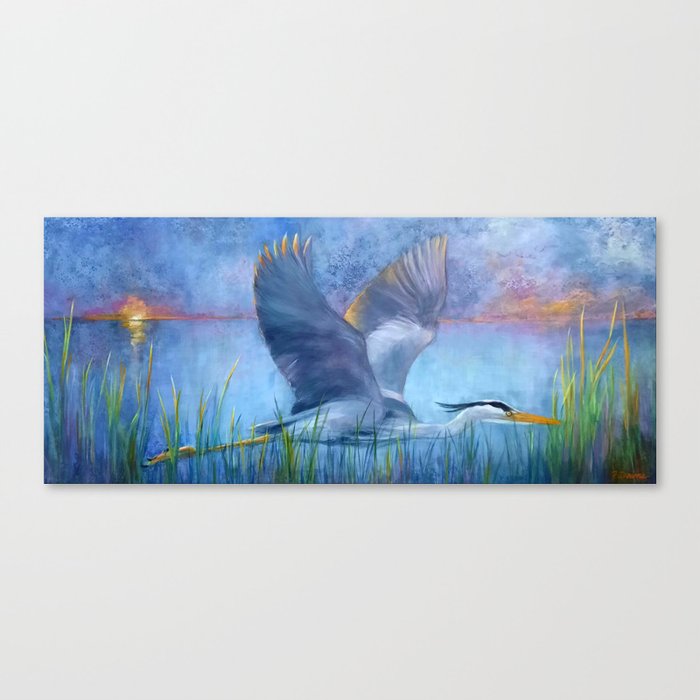Heron Winging It Canvas Print