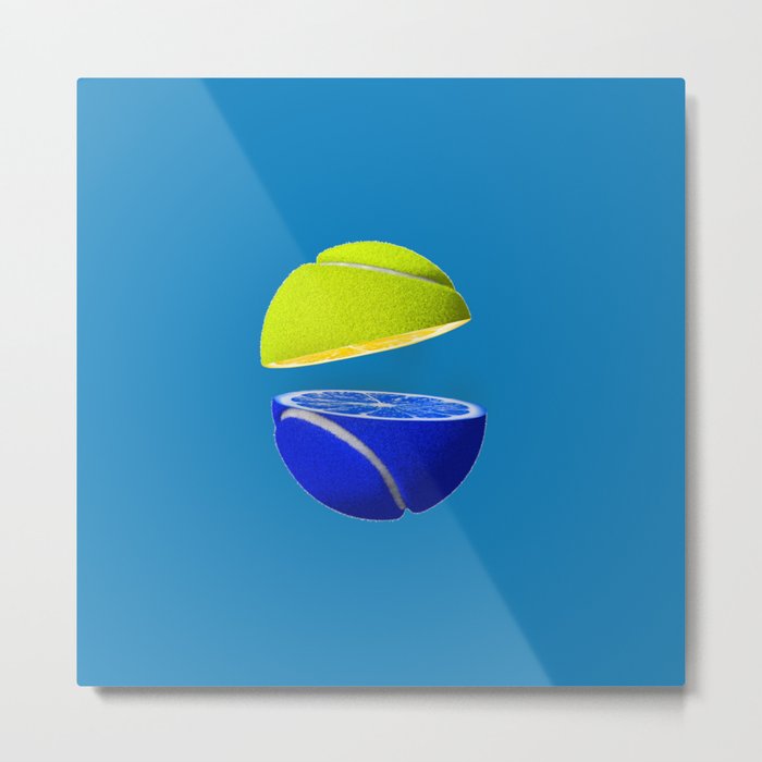 Tennis ball lemon Metal Print
