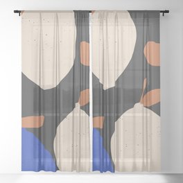 Minimalist Abstract Lemons 3 Sheer Curtain
