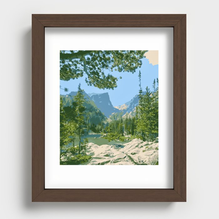 rocky mountains Recessed Framed Print