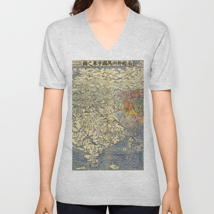 Nanyanbuzhou japan vintage pictorial map V Neck T Shirt