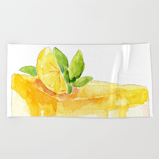 Lemon Cake Beach Towel