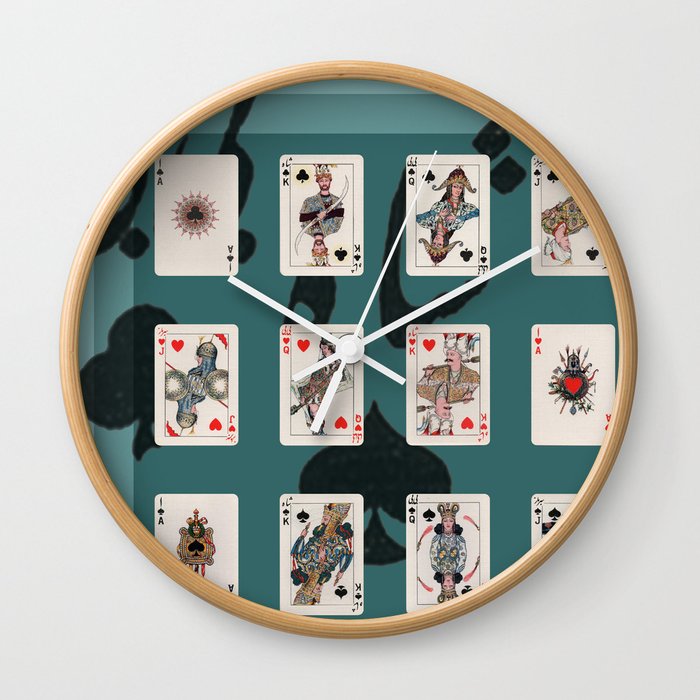 Persian Playing Cards Wall Clock