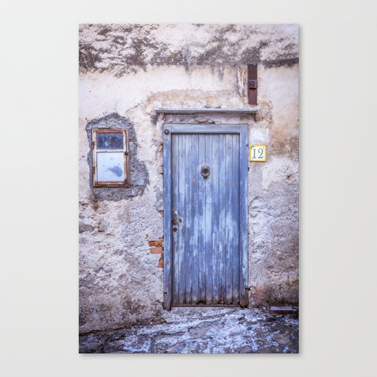 Old Blue Italian Door Canvas Print