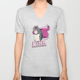 Little Thumbelina Girl: Pink Lightning Ready for Adventure! V Neck T Shirt