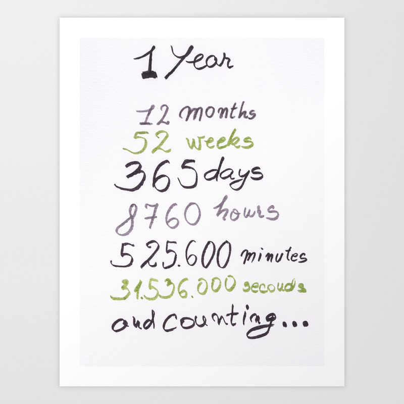 One Year Anniversary Gift Couple Gift Quote Art Print Art Print By Myartspace Society6
