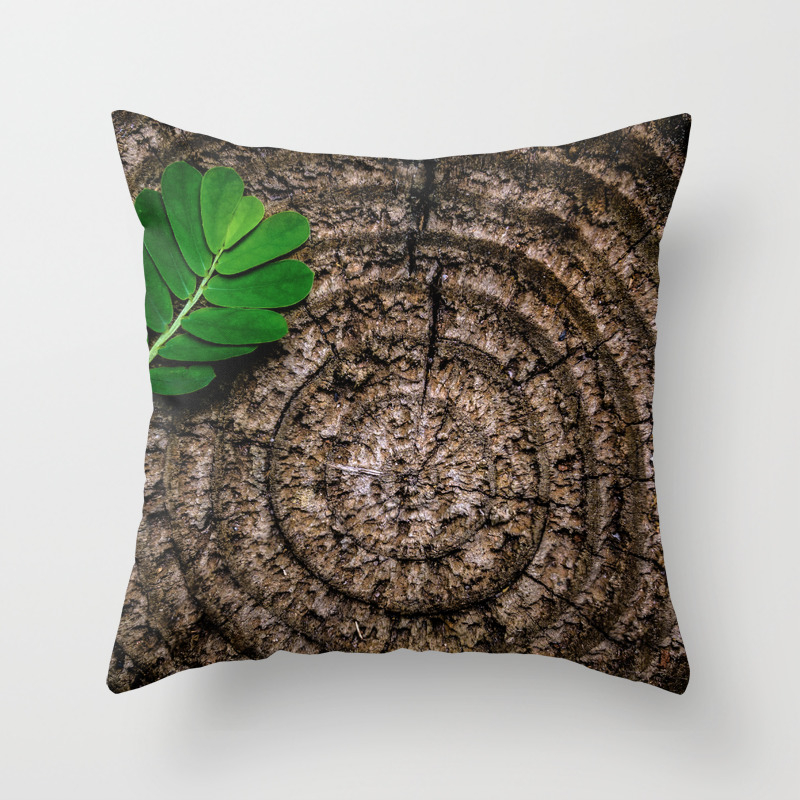 Green Leaf Brown Wood Throw Pillow By Jsebouvi Society6