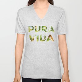 Pura Vida Costa Rica Palm Trees V Neck T Shirt