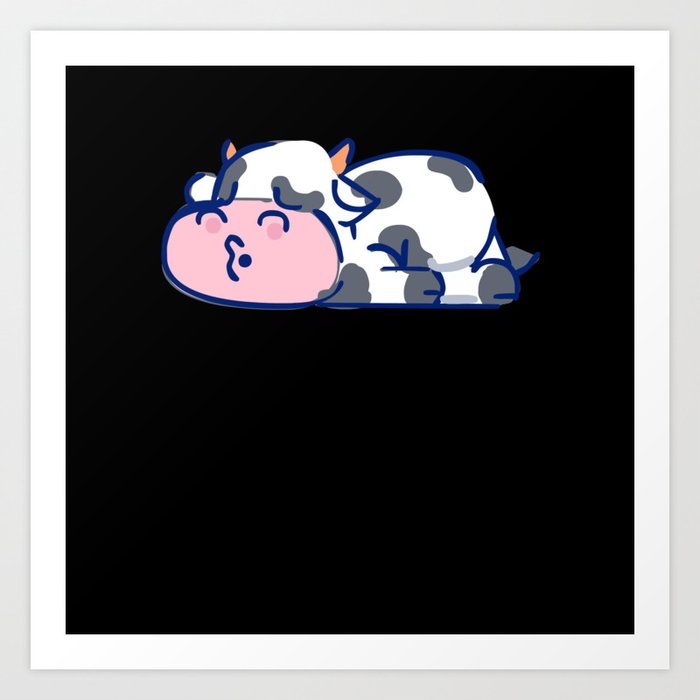 Sleeping Cow Art Print