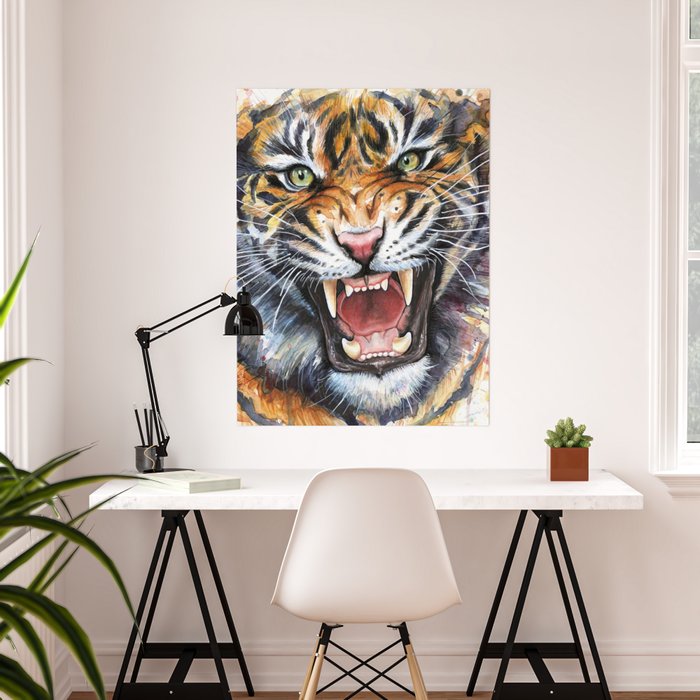 MOODY TIGER (3545) Animal Poster - Picture Poster Print Art A0 A1