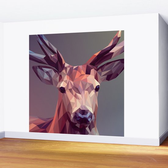 Colorful Polygons Abstract Deer Wall Mural By Or Studio Society6